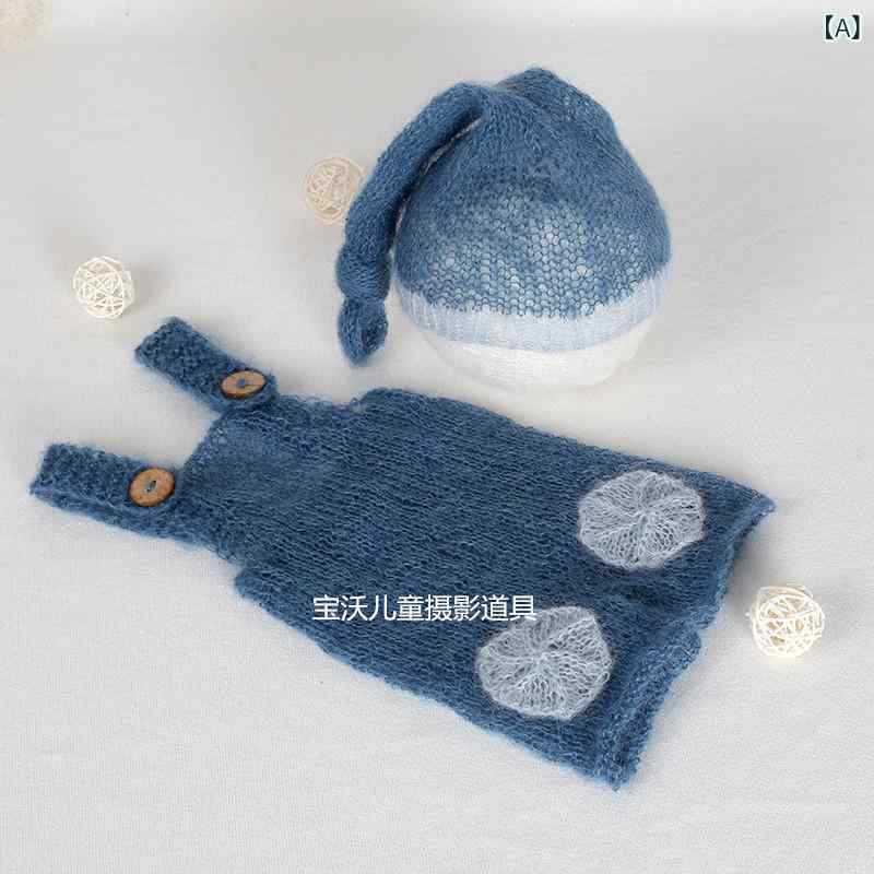 新生児写真撮影用衣装セット 高級感モヘア かわいいフォトスタジオ小道具