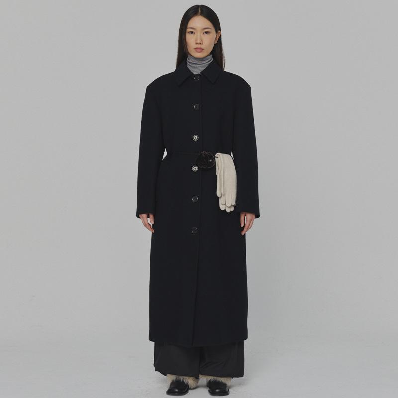 コート レディース 秋冬 ウール 毛・希 アウター ロング丈 黒 ブラック ブラウン S M L 通勤 通学 きれいめ 上品 エレガント