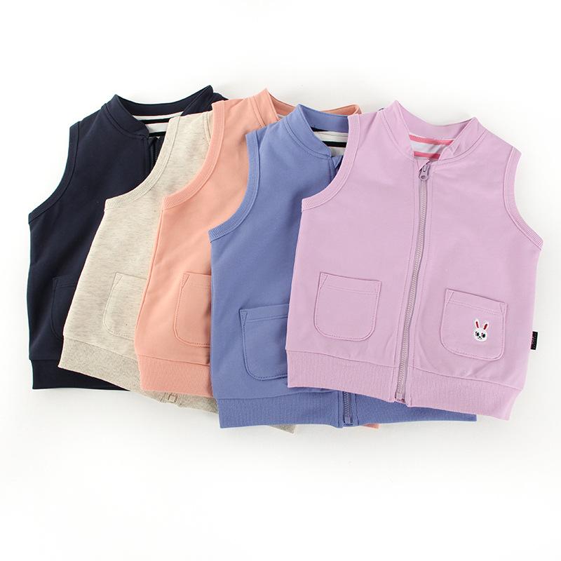 キッズ ジップアップ ベスト 春秋 冬用 男の子 女の子 子供服 綿100% 裏毛 カーディガン 前開き ノースリーブ トップス 90 100 110 120 130 140 アニマル柄 かわいい