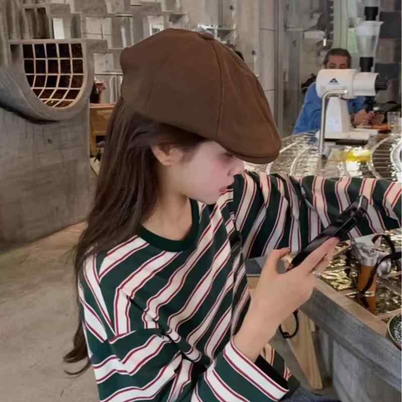 ベレー帽 レディース 帽子 秋冬 レザー レトロ 画家帽 小顔効果 調節可能 キャップ ハンチング帽