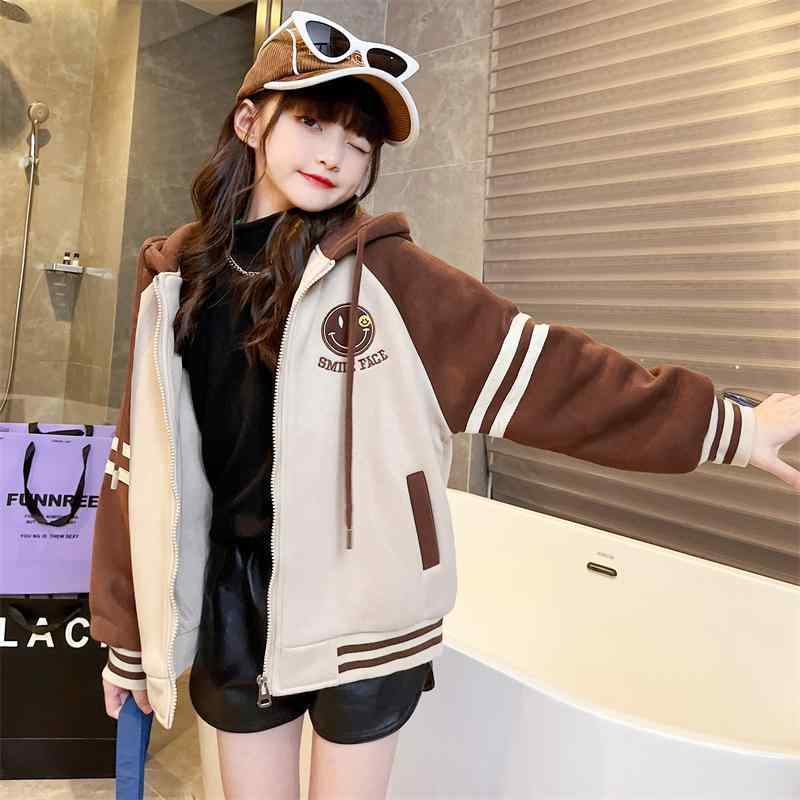 子供服 アウター 女の子 裏起毛 フード付き スウェット スタジャン 中綿入り ジャケット ジャンパー 普段着 防寒 秋冬 110cm 120cm 130cm 140cm 150cm 160cm 170cm