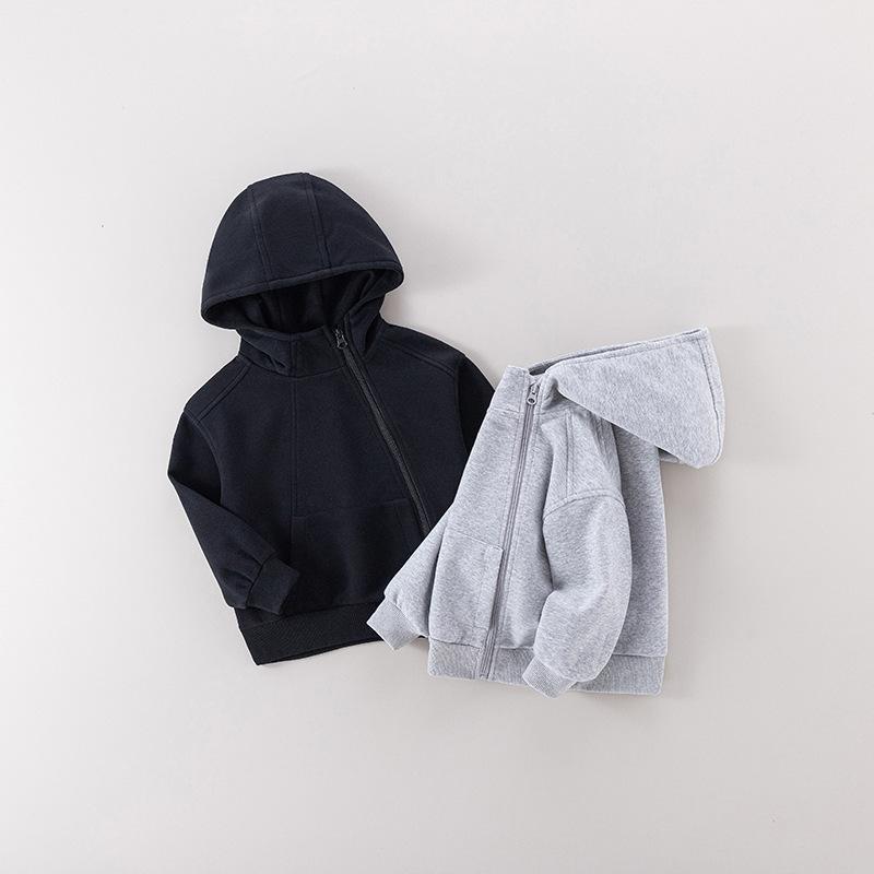 子供服 キッズ 男の子 無地 長袖 パーカー 春秋 ジップアップ スウェットシャツ ボーイズ トップス 90cm 100cm 110cm 120cm 130cm 140cm 150cm グレー ブラック 4,624円