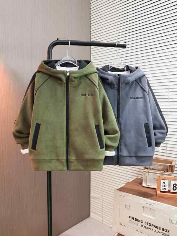 子供服 アウター ジャケット ボーイズ フリース 厚手 Vネック 長袖 秋冬 130cm 140cm 150cm 160cm 170cm 180cm 普段着 部屋着 伸縮性 あったか