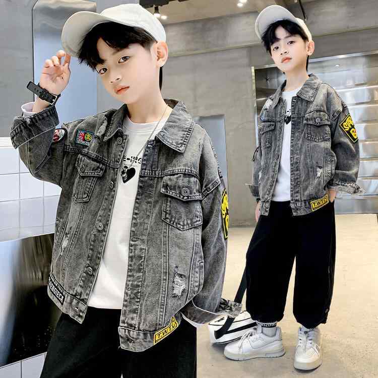 キッズ デニムジャケット 男の子 ボーイズ 子供 Gジャン ジージャン 春秋 長袖 アウター トップス 120cm 130cm 140cm 150cm 160cm 170cm