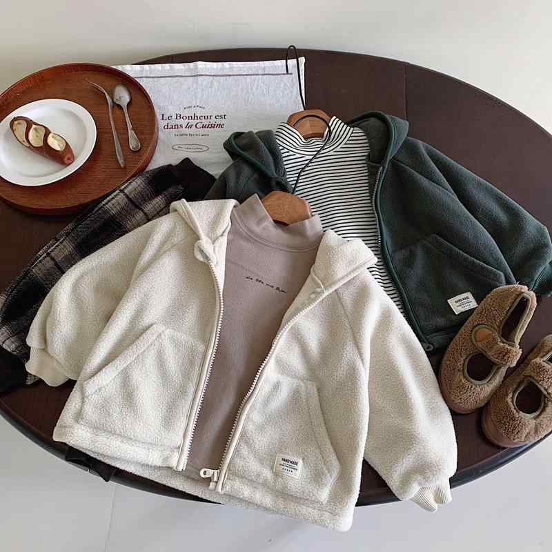 子供服 フリース ジャケット 男の子 秋冬 厚手 裏起毛 アウター トップス 無地 80cm 90cm 100cm 110cm 120cm 130cm