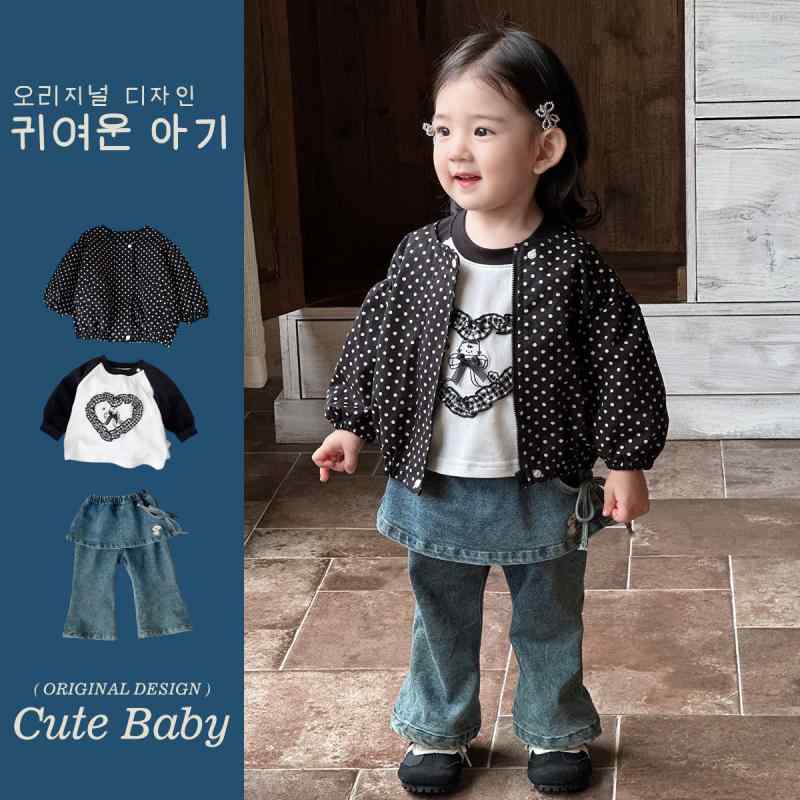 子供用パンツセット 春秋向け ドット柄アウター トップス デニムパンツ 3点セット 女児 幼児 女の子 ベビー 韓国風 かわいい 長袖 綿100% 73CM 80cm 90cm 100cm 4,654円