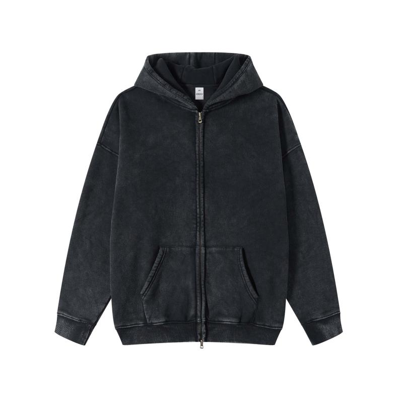 パーカー メンズ 秋冬 裏起毛 ジップアップ 汗水 ビッグ影ぼうし ウォッシュ産業 無地 黒/緑であること/青色/サクラ色系