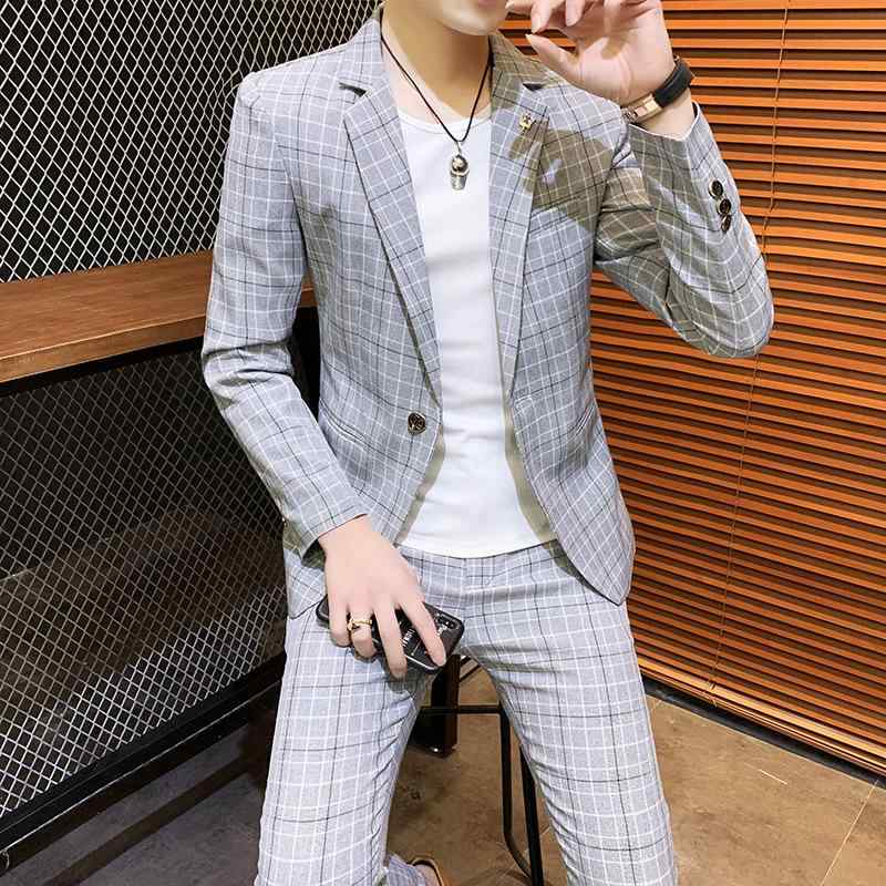 背広 メンズ 成人男性用 細身 時間 透かし彫り柄 2点仕掛ける 商行為 フォーマル 心地好い 綿混紡 カーキ 黒いこと 薄墨色 スーツ-メンズファッション