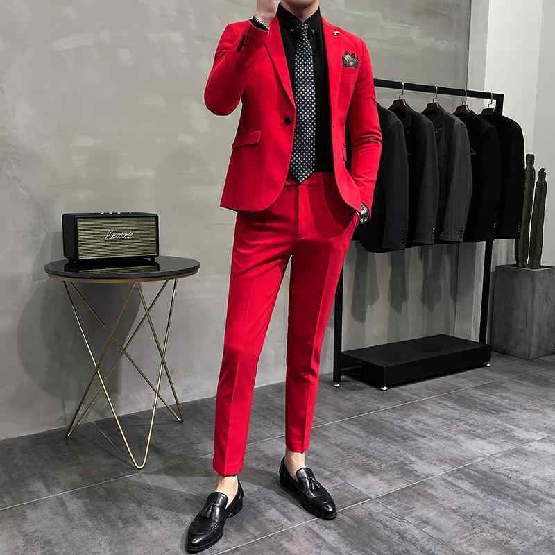 スーツ メンズ スリムフィット 結婚式 フォーマル 紳士服 男性用 礼服 カジュアル ポリエステル 無地 ホワイト ブラック レッド ブルー パープル ピンク系 S M L XL 2XL 3XL|Tanzan