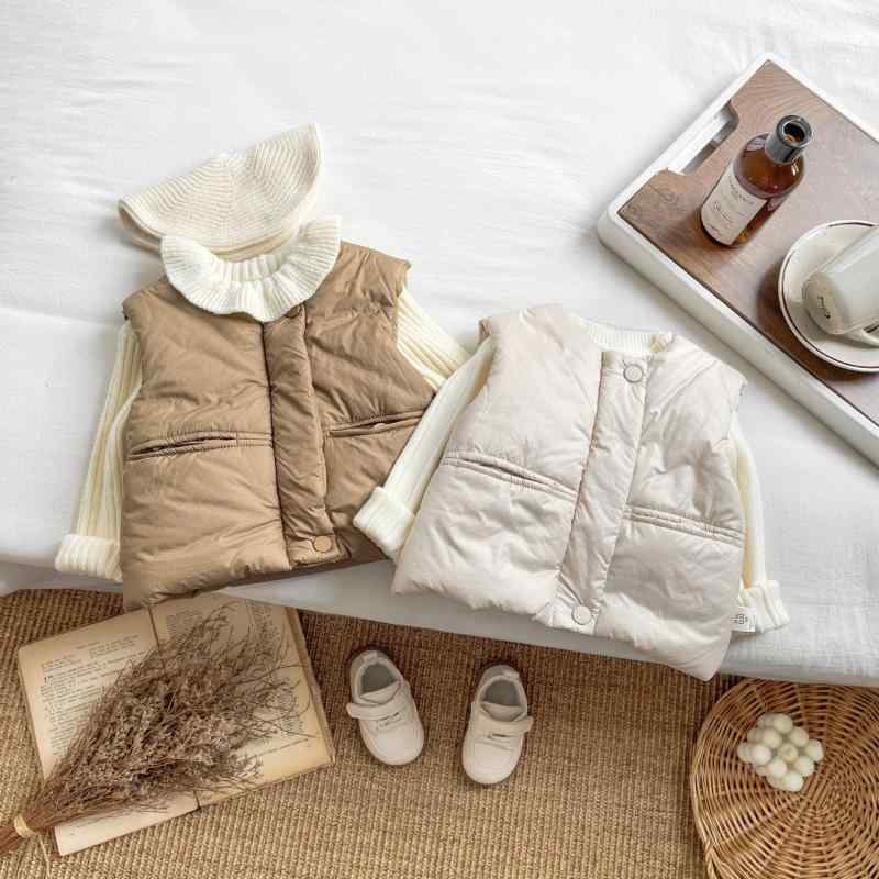 子供用ベスト 秋冬 ベビー服 キルティング 厚手 女の子 チョッキ コットン 中綿 防寒 幼児 ベージュ カーキ