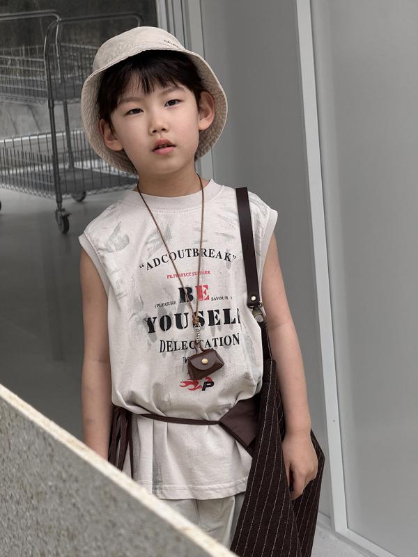 子供用タンクトップ キッズ ノースリーブ Tシャツ 夏服 男の子 女の子 プリント トップス カットソー 90cm 100cm 110cm 120cm 130cm 140cm 150cm