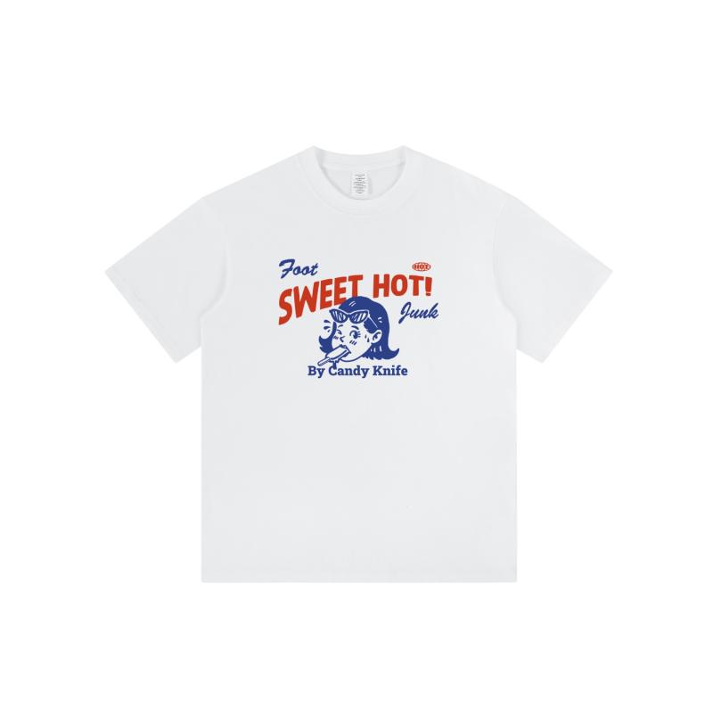 Tシャツ レディース アメリカン レトロ アイスクリーム プリント 半袖 カットソー 綿100% コットン クルーネック 丸首 学生風 シンプル かわいい ゆったり 白 ホワイト 黒 ブラック 紺色 ネイビー