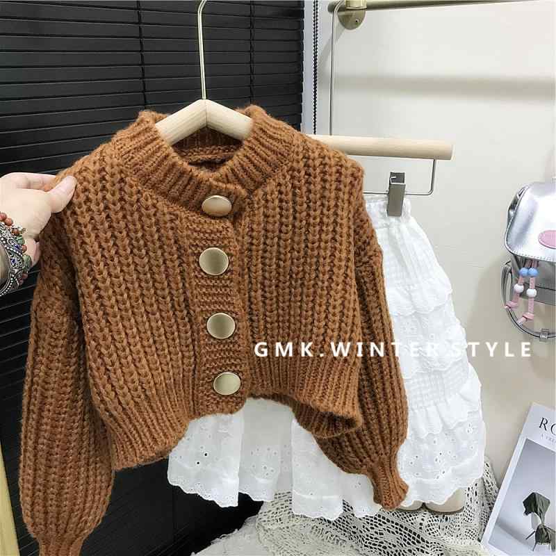 子供服 ニットカーディガン & スカート セットアップ 女の子 春秋 粗編み コットン 無地 トップス ボトムス 90 100 110 120 130 140 ホワイト