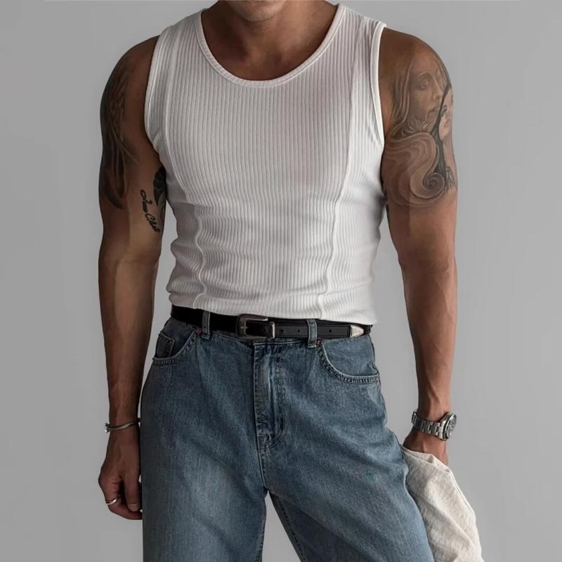 ベスト メンズ 男性用 麻混紡 無地 M L XL 2XL 3XL ブラック ホワイト 黒 白 接触冷感 普段使い