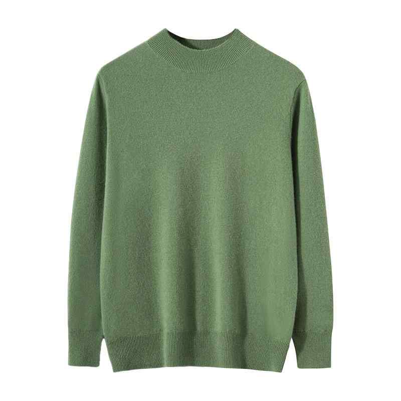 ニット メンズ カシミヤ セーター 秋冬 プルオーバー ハーフハイネック ゆったり 大きめサイズ 無地 白 ベージュ キャメル 緑 青 グレー 黒 ウール混紡｜Tanzan