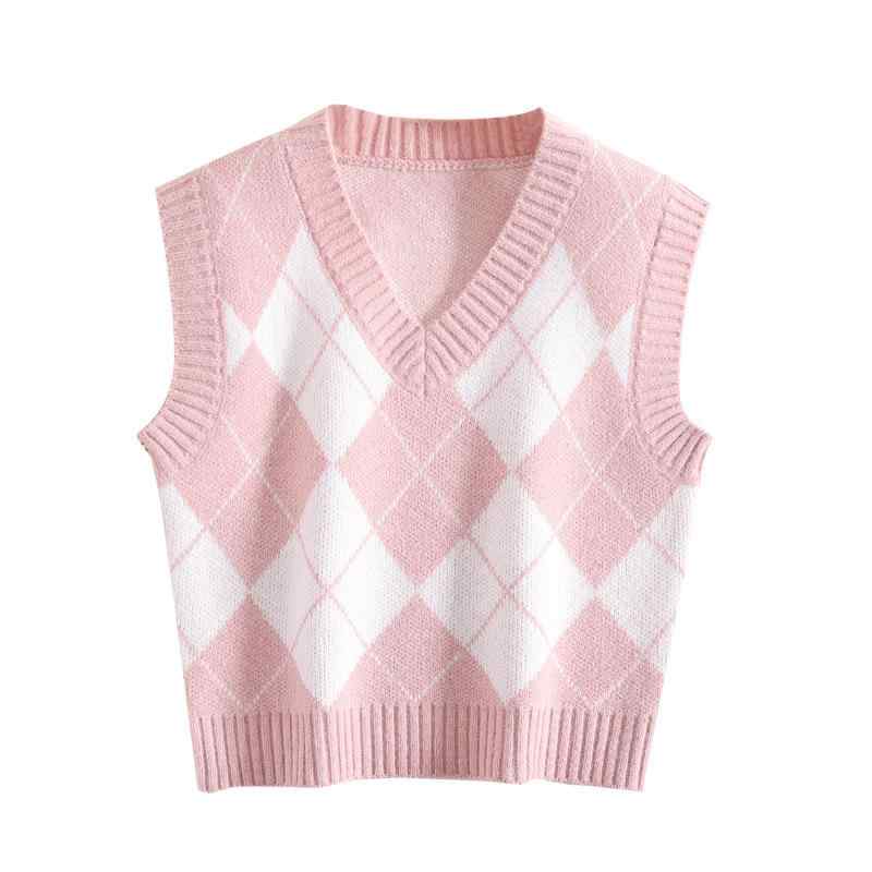 ニットベスト ガールズ 子供服 春秋 女の子 学院風 格子柄 Vネック セーター ベスト チョッキ トップス 羊毛混 ニット 110cm 120cm 130cm 140cm 150cm 160cm