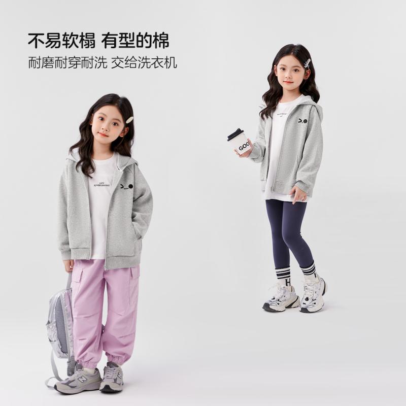 子供服 女の子 アウター スウェット パーカー カーディガン 秋物 フード付き トップス スポーツ 普段使い 110cm 120cm 130cm 140cm 150cm 160cm グレー