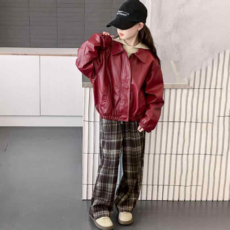 子供服 ジャケット 女の子 春秋 レザー アウター ブルゾン ショート丈 トップス かわいい おしゃれ 赤色 120cm 130cm 140cm 150cm 160cm 170cm 4,721円