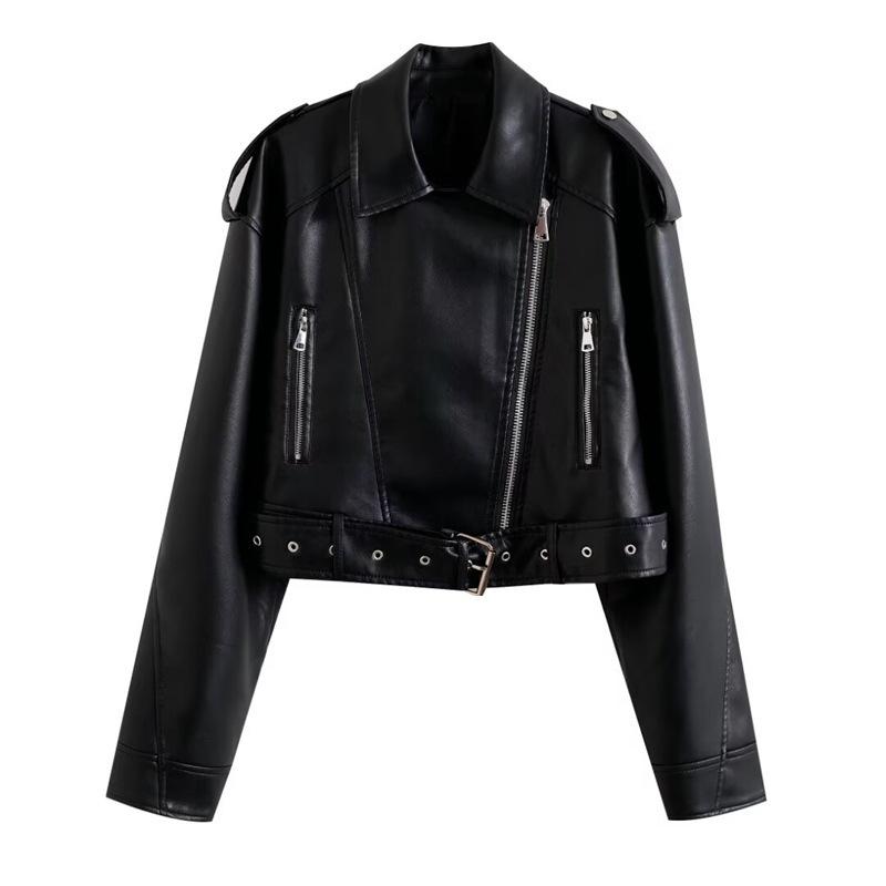 ジャケット レディース フェイクレザー 秋冬 ライダース ブラック レッド 黒 赤 アウター ショート丈 普段使い