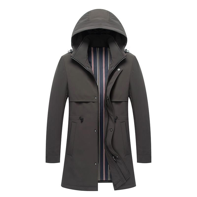 コート メンズ 防寒 快適 フード付き 中綿入り 保温 アウター 普段使い アウトドア 紳士 ビジネス ウォーキング ブラック コーヒー色｜Tanzan