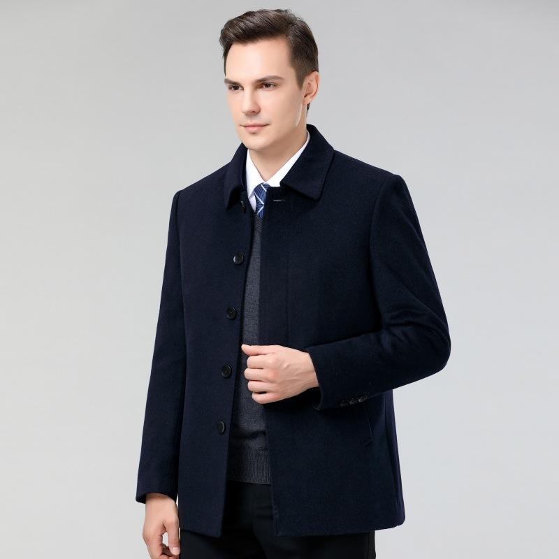コート メンズ 男性用 ウールコート ショート丈 厚手 ・碧・碧装 ビジネス カジュアル 紳士服 アウター 取り外し可能 ダウンインナー 秋冬 防寒 無地 濃紺 黒