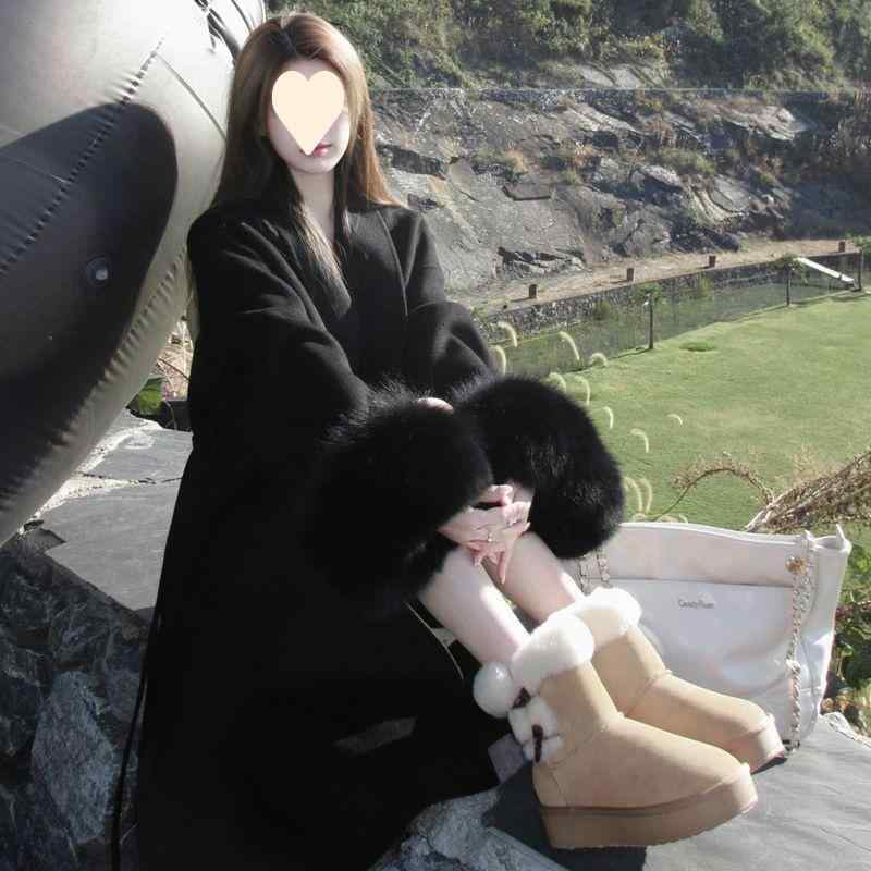 厚地の外套 レディース 秋冬 黒 黒いこと 一本調子 ゆったり 朦々たる 羊毛 ポリエステル あったか 生あたたかい 通い