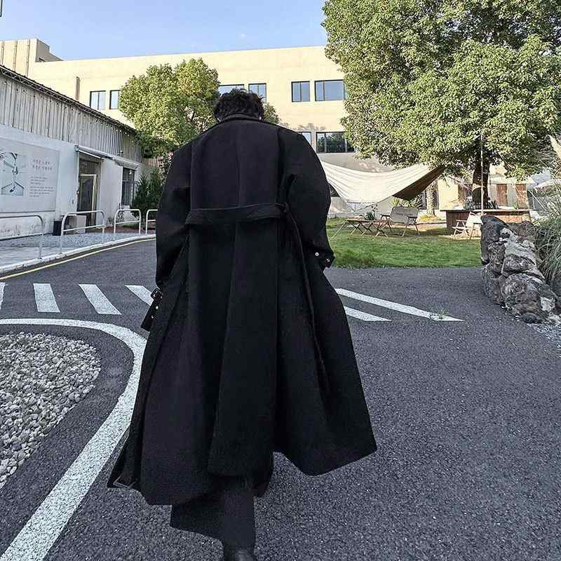 コート メンズ 男性用 ウール 秋冬 レトロ ダブルブレスト 厚手 高級感 紳士 ビジネス ゆったり 襟付き イエロー ブラック