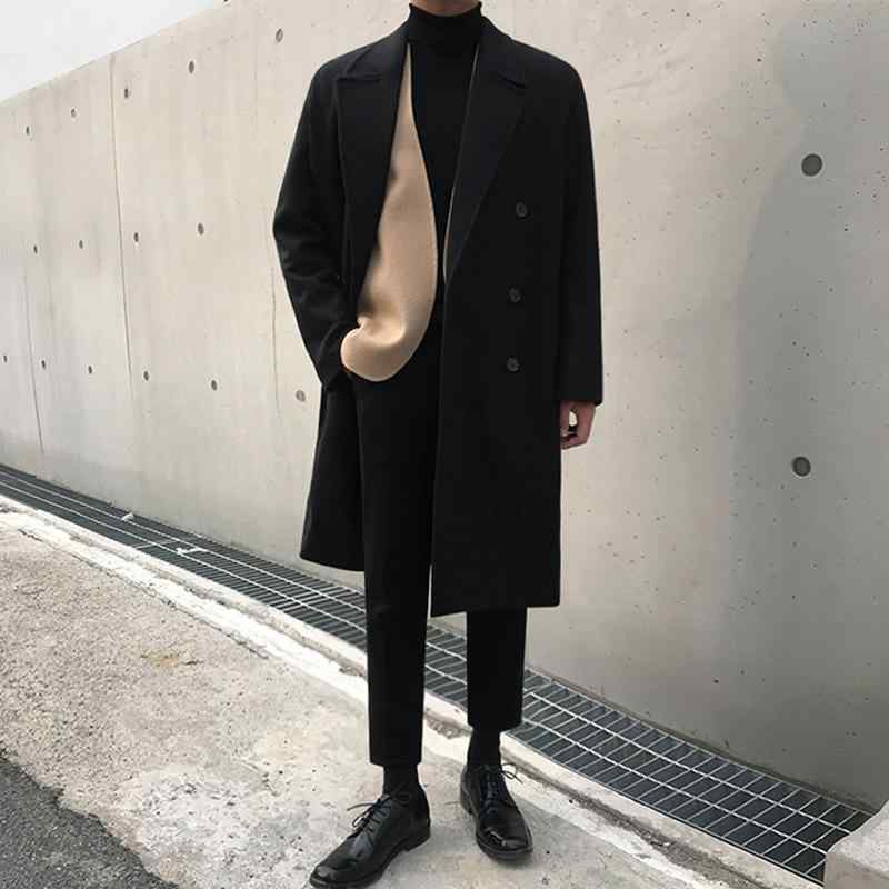コート メンズ ウール ミドル丈 厚手 防寒 あったか ゆったり アウター 秋冬 ブラック 黒 ブラウン 焦げ茶色