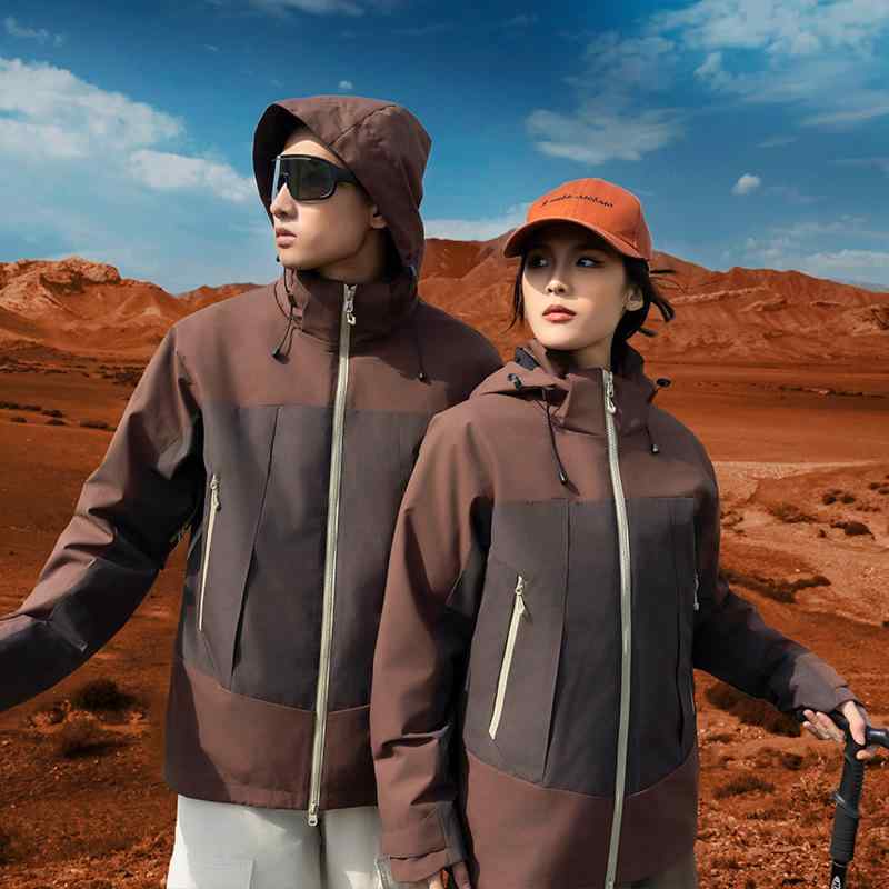 マウンテンパーカー 男女兼用 アウトドアウェア 防風 防水 登山ウェア 秋冬 防寒 インナー付き 3WAY ポリエステル 岩石グレー 暗夜ブラック 灰色 黒 XS S M L XL 2XL 3XL 4XL 5XL|Tanzan