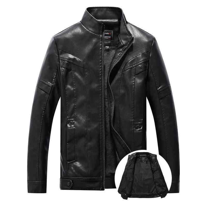 ジャケット 男性用 PUレザー ライダースジャケット 秋冬 合皮 裏起毛 襟付き ブラック ブラウン 日常 普段使い