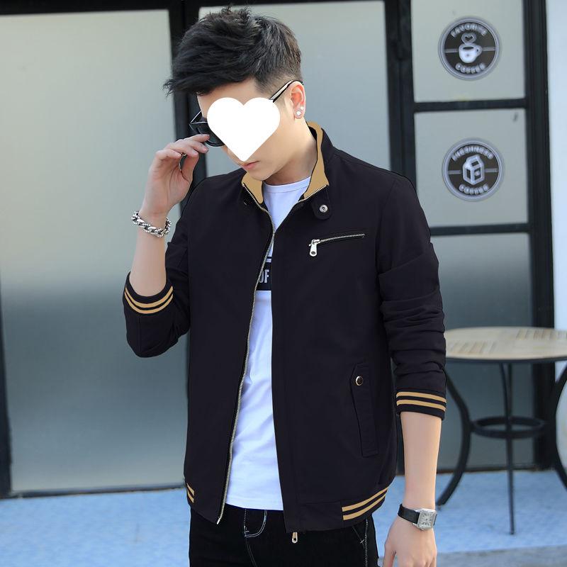 上衣 成人男性用 上衣 ジーンズ 心地よい 立襟 綿 修身 年月 薄っぺら 朦々たる 気が大きい大きさ カーキ 黒いこと 青色 赤いこと