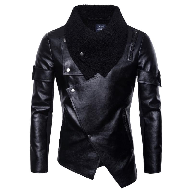 ジャケット 男性用 PUレザー ライダースジャケット 秋冬 普段使い 合皮 ブラック｜Tanzan 8,320円