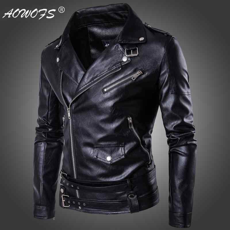 上衣 成人男性用 PUなめし革 バイカージャケット ライダースジャケット 伸縮性 黒いこと M L XL 2XL 3XL 4XL 5XL