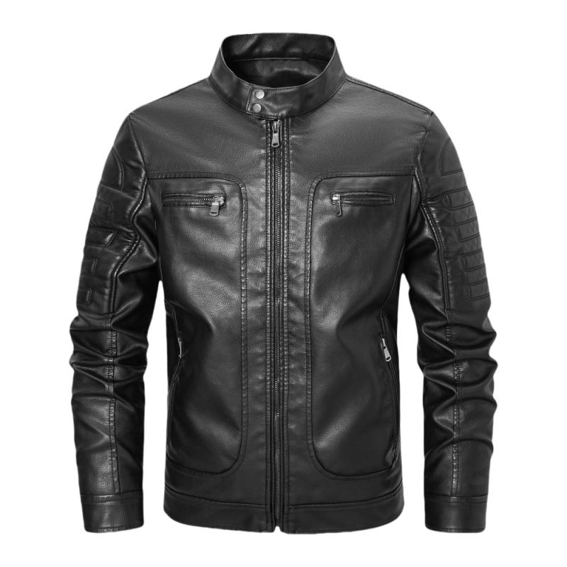 ジャケット メンズ PUレザー バイクジャケット ライダースジャケット アウター 秋冬 黒 欧米風 大きいサイズ 普段使い