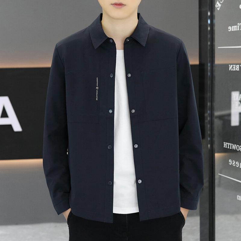 ジャケット 男性用 ブルゾン 襟付き 耐摩耗性 ファッション カジュアル ゆったりめ ブラック ブルー カーキ 秋|Tanzan