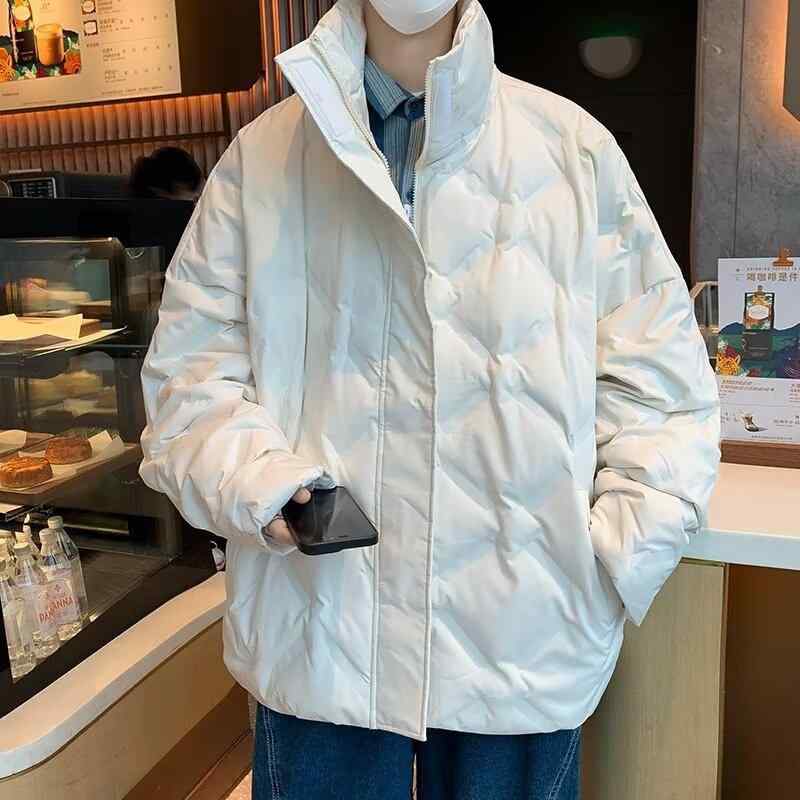 綿入り ジャケット 男性用 高見え ブラック ひし形 中綿 ポリエステル 秋冬 厚手 スタンドカラー リブ 裾 アウター 防寒 あったか｜Tanzan