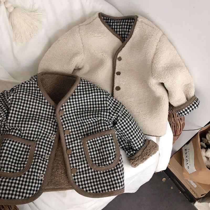 子供服 ベビー服 リバーシブル チェック柄 ボア ジャケット 厚手 防寒 アウター 男の子 女の子 ゆったり かわいい あったか ベージュ ブラウン 80 90 100 110 120 130