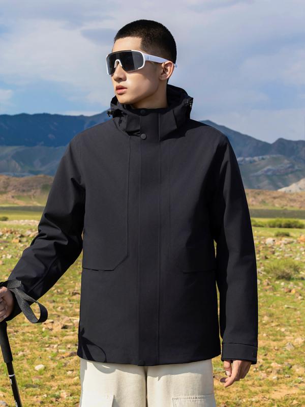 アウター レディース メンズ 防風 防水 撥水 取り外し可能 3way 登山ウェア アウトドアウェア マウンテンパーカー ブルゾン ジャンパー 作業着 防寒着 秋冬 黒 紺 緑 紫