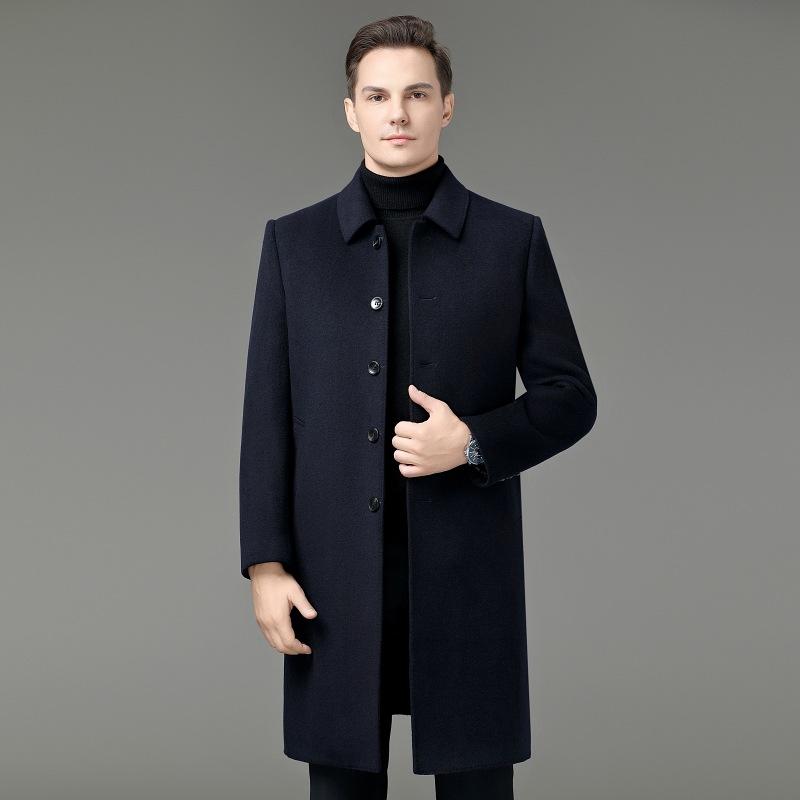 コート メンズ 男性用 ウール ビジネス 厚手 暖かい ダウン アウター 紳士服 通勤 カジュアル フォーマル 冬物 紺色 黒色 大きいサイズ｜Tanzan