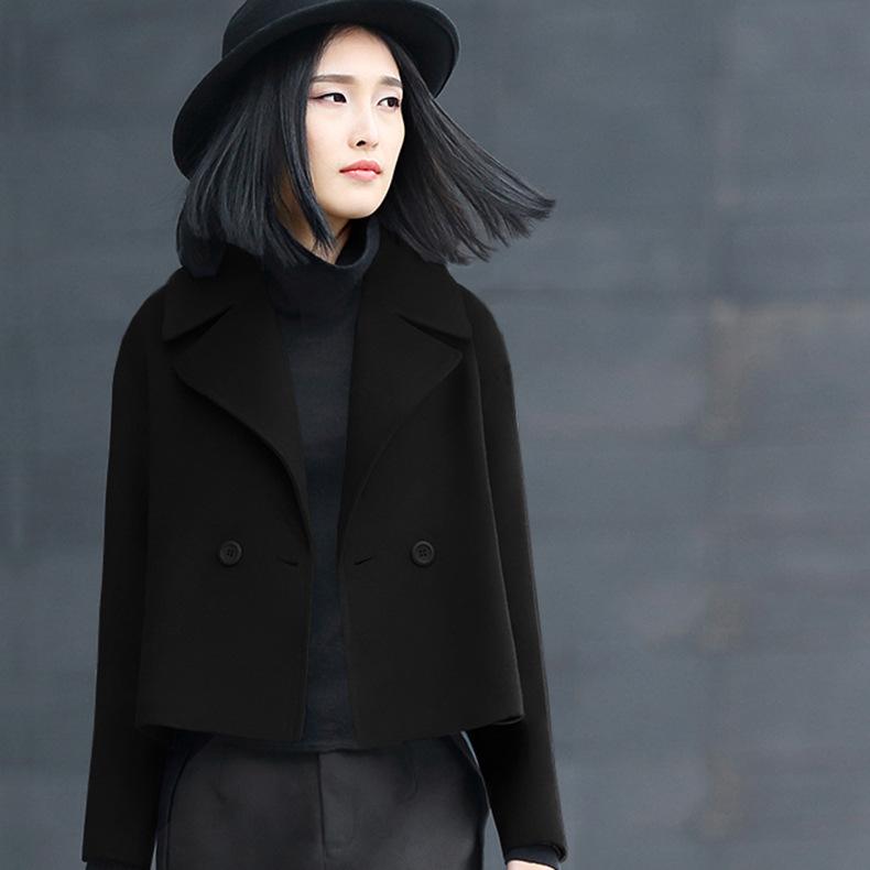 コート レディース 秋冬 ウール テーラード 無地 厚手 ミドル丈 翻 Collar 赤 黒 茶色 S M L XL LL かわいい きれいめ カジュアル