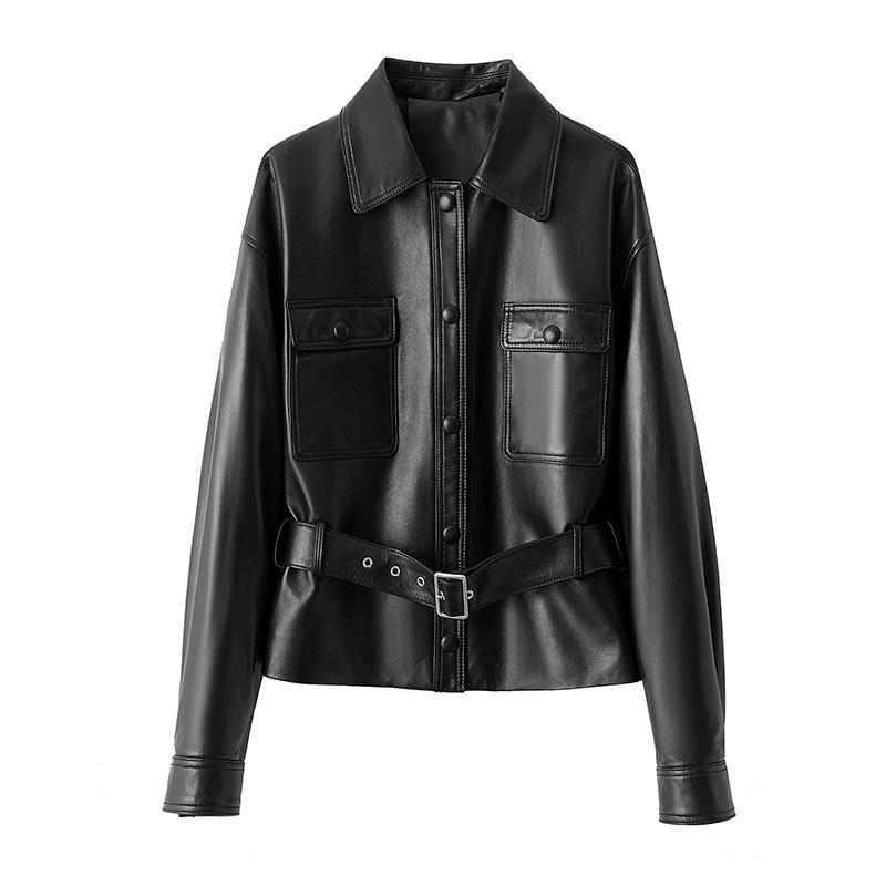 ジャケット レディース 本革 ラムレザー 羊革 M L XL XXL 黒 ブラック ライダース バイカー 通勤 カジュアル オイルワックス加工