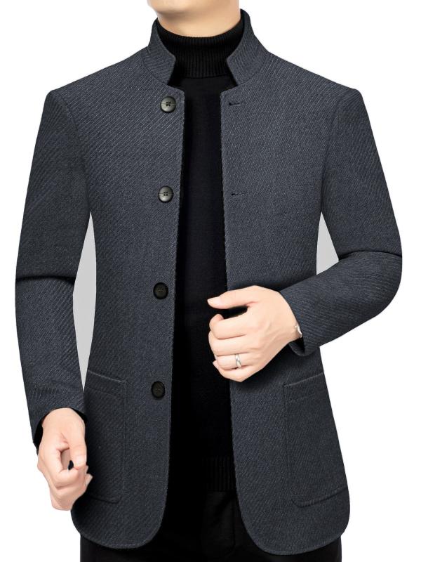 ジャケット メンズ 男性用 紳士服 ビジネス カジュアル ブルゾン スタンドカラー スプリングコート ライトアウター 防風 通気 長袖 ポリエステル ブラック 黒 グレー ブラウン 春