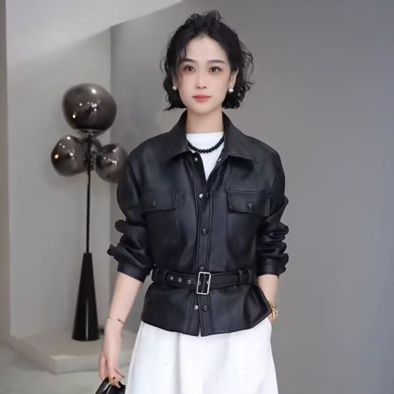 上衣 レディース 時間 韓国風 レトロ 翻 Collar 胴締め付き添い人 ポリエステル A伝達ルート 遊撃手丈 アウター 黒いこと レディースファッション-コート・ジャケット