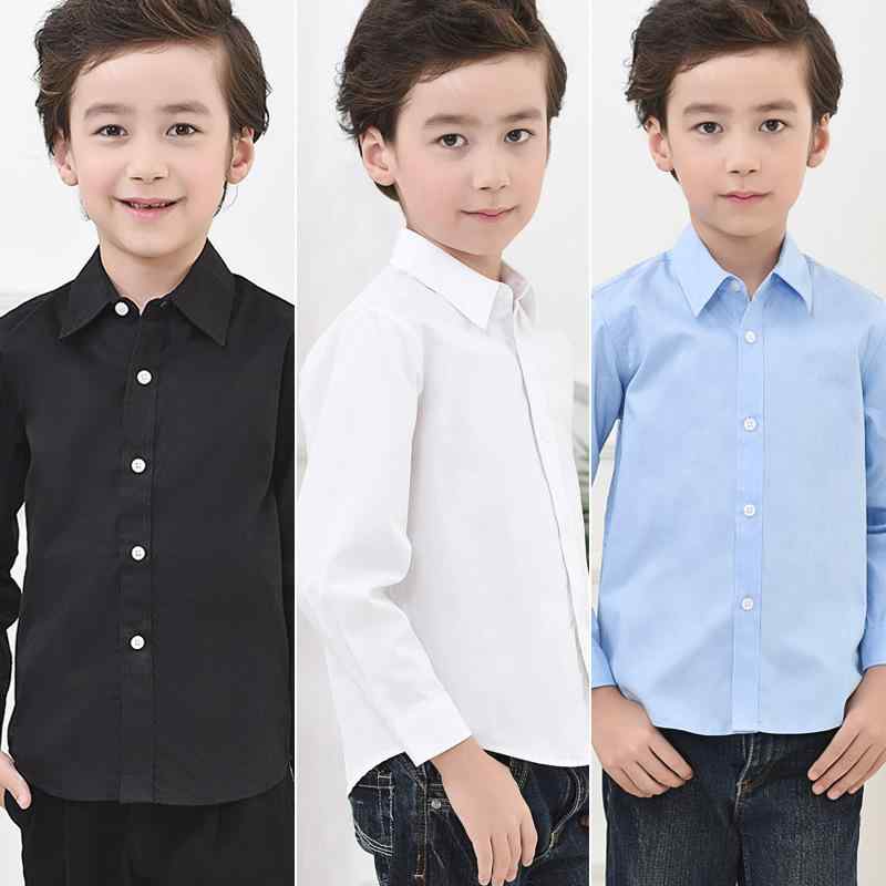 シャツ キッズ 男の子 長袖 純綿 スクールシャツ 白 無地 発表会 演奏会 春秋 100cm 110cm 120cm 130cm 140cm 150cm 160cm 170cm 180cm