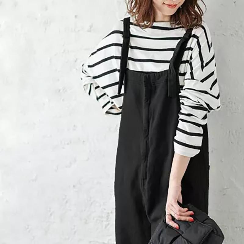 パンツ レディース ワークパンツ ゆったり カジュアル ロングパンツ サロペット ワイドレッグパンツ 黒 カーキ オリーブ