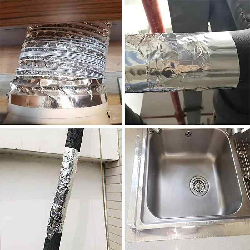 アルミテープ 耐熱 防水 補強 ガラス繊維入り アルミ箔テープ 配管 シーリング 空調 ダクト 5cm×50m
