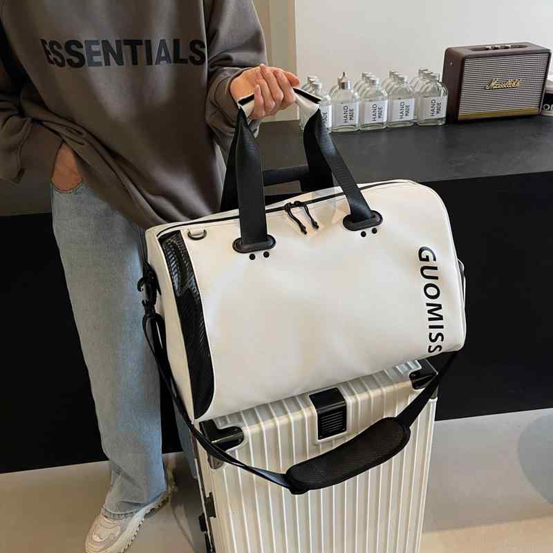 スポーツバッグ 男性用 女性用 大容量 乾湿分離 旅行バッグ ハンドバッグ ボストンバッグ シューズ収納 耐摩耗性 オックスフォード生地 無地 ブラック ベージュ グリーン ブルー カーキ色