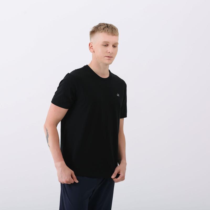 Tシャツ 男性用 シルク コットン 半袖 トップス カットソー プリント 薄手 接触冷感 部屋着 普段使い ブラック 松木グリーン