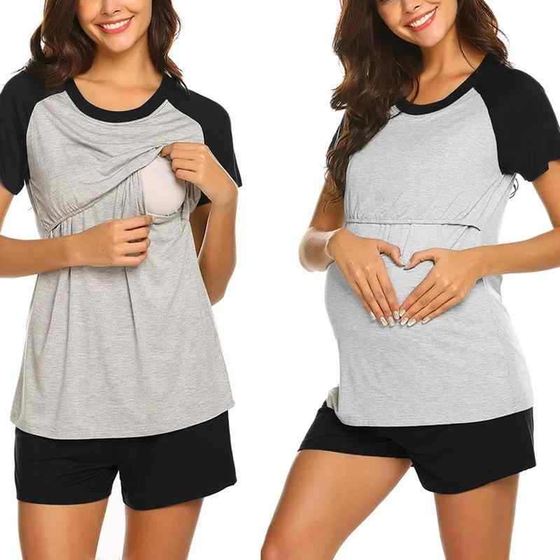 パジャマ レディース マタニティウェア 授乳服 妊婦 部屋着 モダール セットアップ 半袖 ショートパンツ 短パン 大きいサイズ ブラック 黒 ワインレッド S M L XL XXL 3XL
