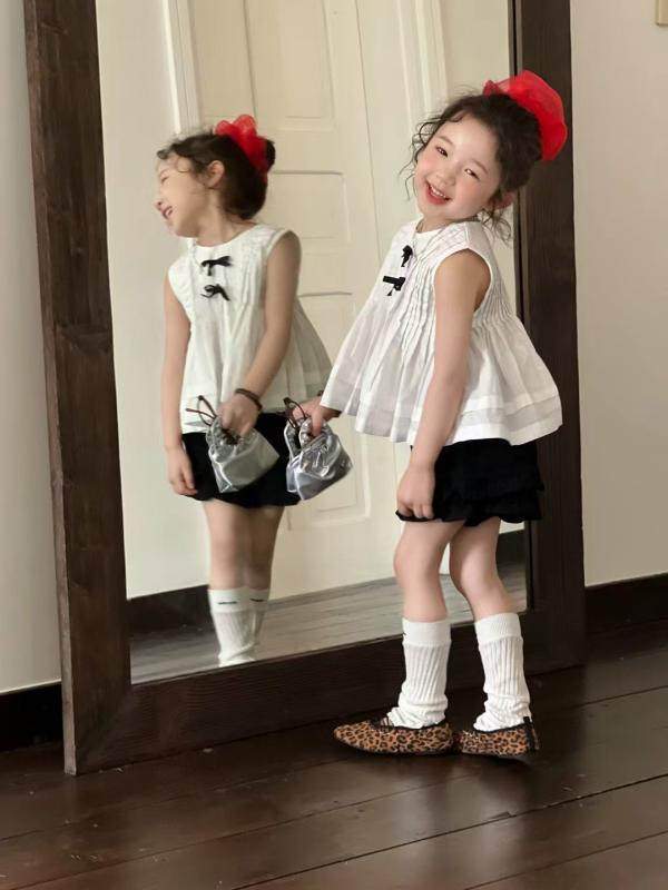 キッズ 女の子 半袖シャツ ショートパンツ 上下セット かわいい 蝶結び フリル 花柄 夏物 普段着